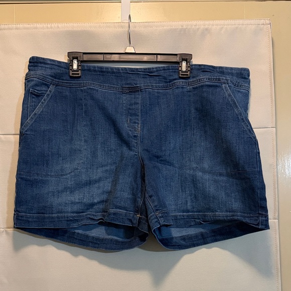 Westbound Pull On Denim Shorts Plus Size 20W Stretch Comfort Casual Park Avenue - Picture 3 of 16